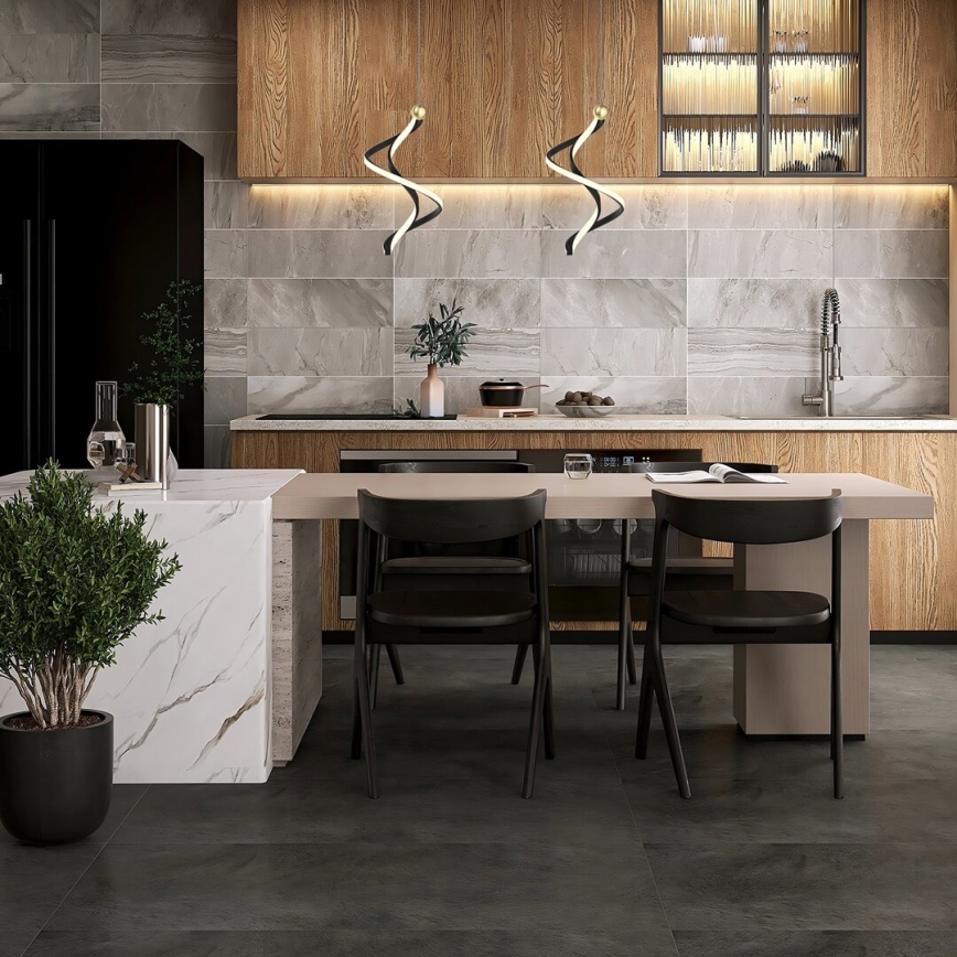 LED Pakabinamas sietynas COLIA LED/19W/230V juoda/auksas
