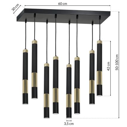 LED Pakabinamas sietynas DALLAS 8xGU10/3W/230V