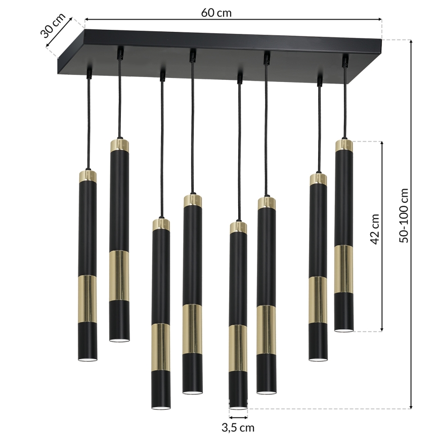 LED Pakabinamas sietynas DALLAS 8xGU10/3W/230V