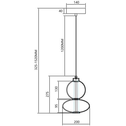 LED Pakabinamas sietynas DAPHNE LED/12W/230V auksas