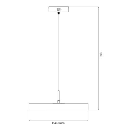 LED Pakabinamas sietynas DISC LED/38W/230V diametras 45 cm juoda