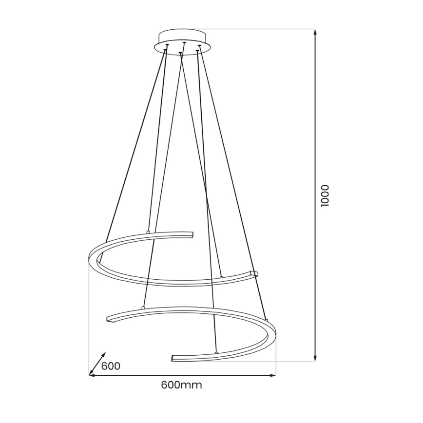 LED Pakabinamas sietynas DOUBLEMOON LED/30W/230V juoda