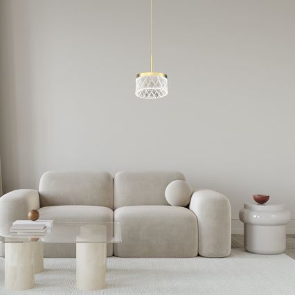 LED Pakabinamas sietynas ELEGANCE LED/9W/230V diametras 15 cm auksas