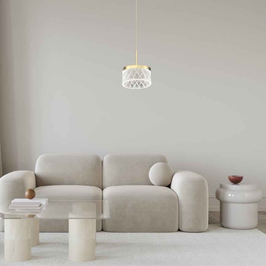 LED Pakabinamas sietynas ELEGANCE LED/9W/230V diametras 15 cm auksas