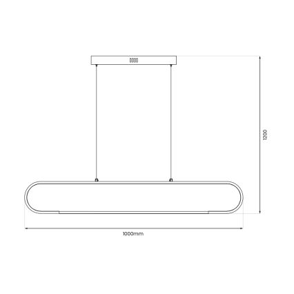 LED Pakabinamas sietynas FRAME LED/42W/230V juoda