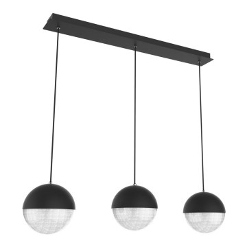LED Pakabinamas sietynas FURNI 3xLED/5W/230V juodas