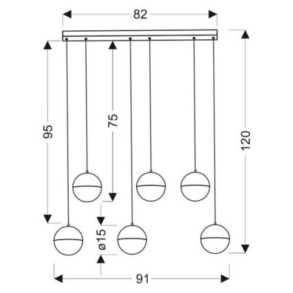 LED Pakabinamas sietynas FURNI 6xLED/5W/230V