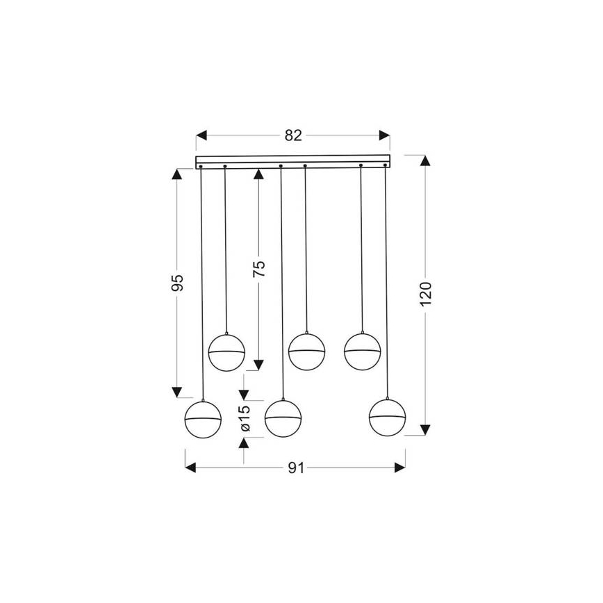 LED Pakabinamas sietynas FURNI 6xLED/5W/230V