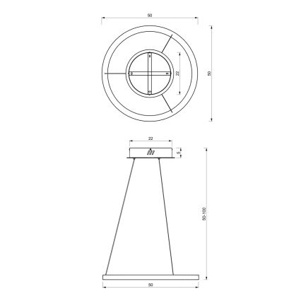 LED Pakabinamas sietynas GALAXIA LED/26W/230V juodas