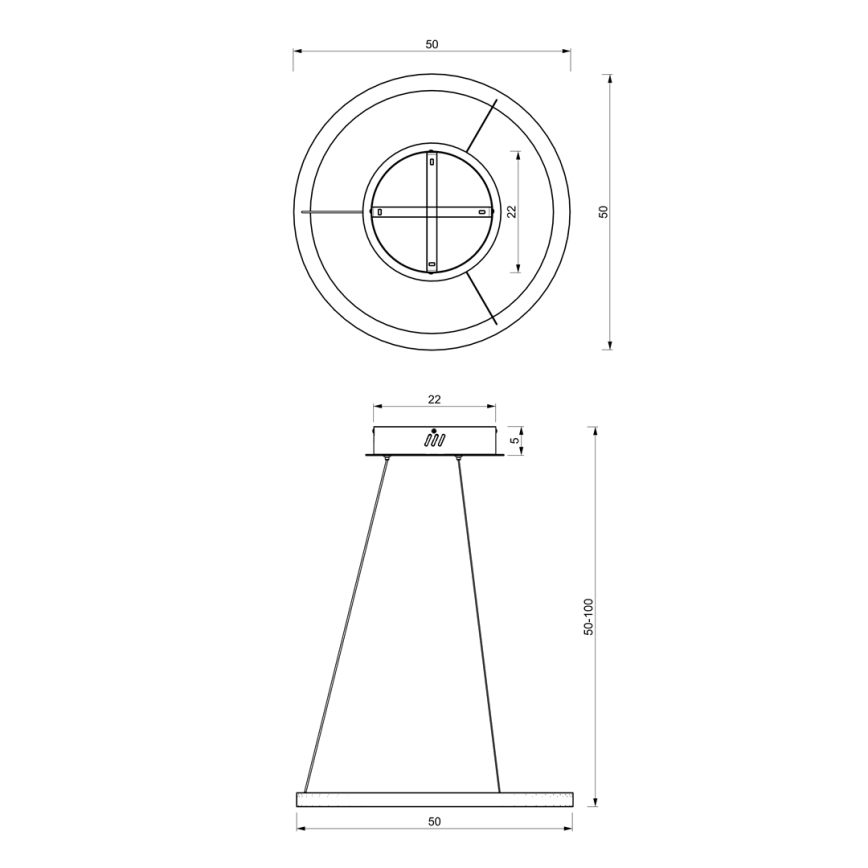 LED Pakabinamas sietynas GALAXIA LED/26W/230V juodas