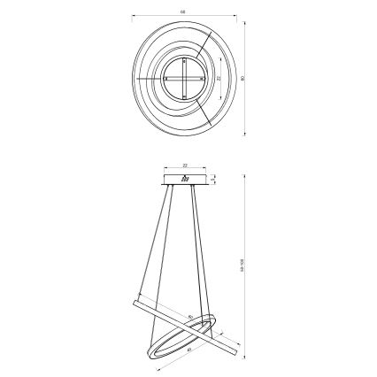 LED Pakabinamas sietynas GALAXIA LED/46W/230V aukso