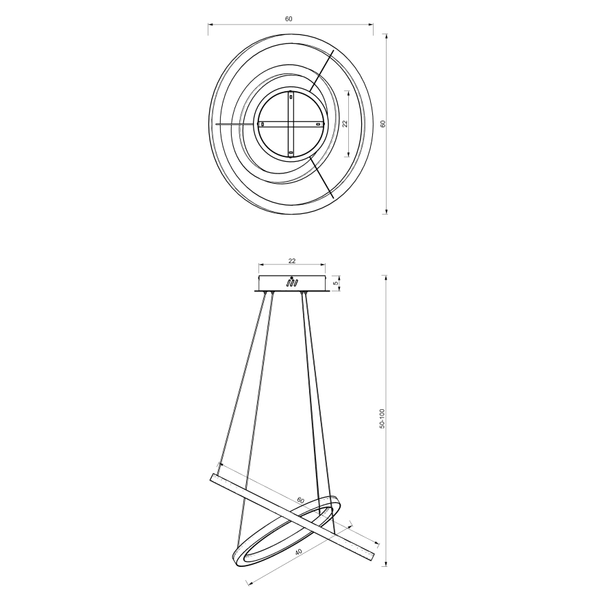 LED Pakabinamas sietynas GALAXIA LED/46W/230V aukso