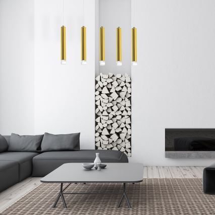 LED Pakabinamas sietynas GOLDIE 5xLED/25W/230V auksinis