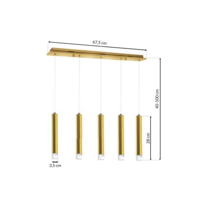 LED Pakabinamas sietynas GOLDIE 5xLED/25W/230V auksinis