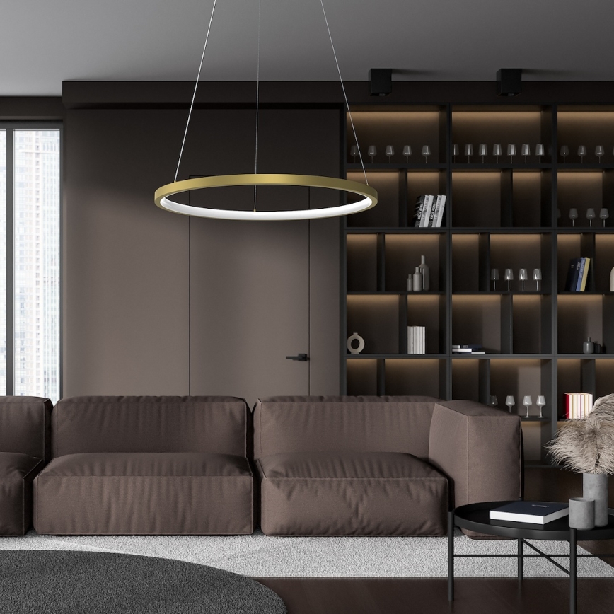 LED Pakabinamas sietynas HOOP LED/27W/230V diametras 50 cm 4000K auksas