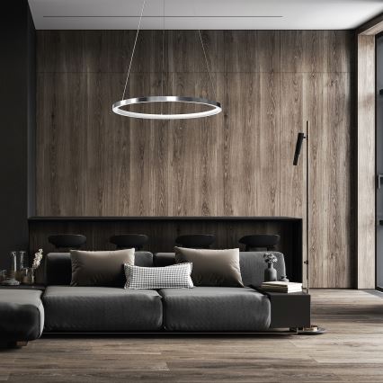 LED Pakabinamas sietynas HOOP LED/27W/230V diametras 50 cm 4000K blizgus chromas