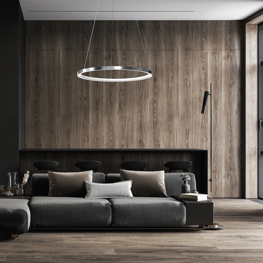 LED Pakabinamas sietynas HOOP LED/27W/230V diametras 50 cm 4000K blizgus chromas