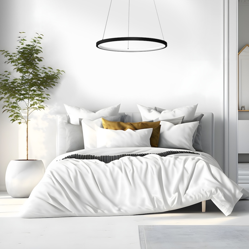 LED Pakabinamas sietynas HOOP LED/27W/230V diametras 50 cm 4000K juoda