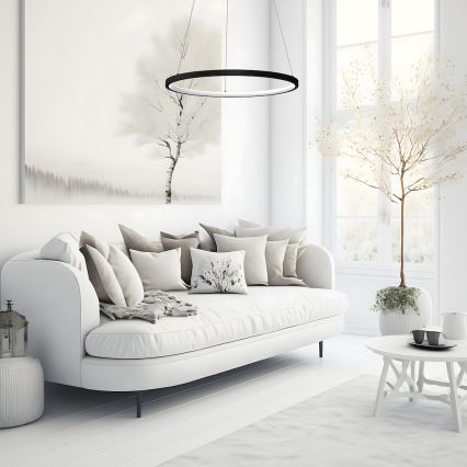 LED Pakabinamas sietynas HOOP LED/27W/230V diametras 50 cm 4000K juoda