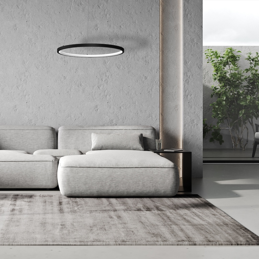 LED Pakabinamas sietynas HOOP LED/27W/230V diametras 50 cm 4000K juoda
