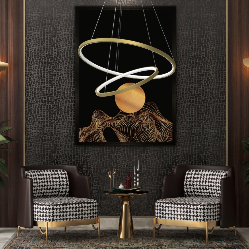 LED Pakabinamas sietynas HOOP LED/51W/230V diametras 60 cm 4000K auksas