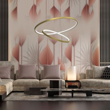 LED Pakabinamas sietynas HOOP LED/51W/230V diametras 60 cm 4000K auksas