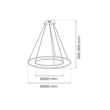 LED Pakabinamas sietynas HOOP LED/51W/230V diametras 60 cm 4000K auksas