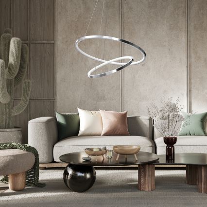 LED Pakabinamas sietynas HOOP LED/51W/230V diametras 60 cm 4000K blizgus chromas
