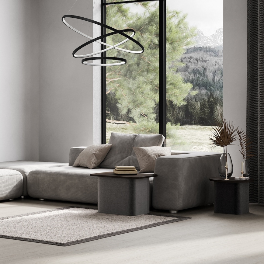 LED Pakabinamas sietynas HOOP LED/93W/230V diametras 60 cm 4000K juoda