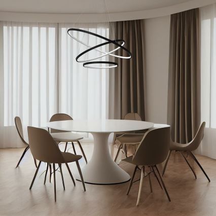 LED Pakabinamas sietynas HOOP LED/93W/230V diametras 60 cm 4000K juoda
