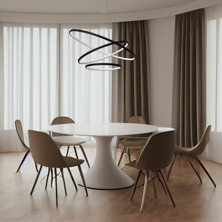 LED Pakabinamas sietynas HOOP LED/93W/230V diametras 60 cm 4000K juoda