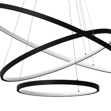 LED Pakabinamas sietynas HOOP LED/93W/230V diametras 60 cm 4000K juoda
