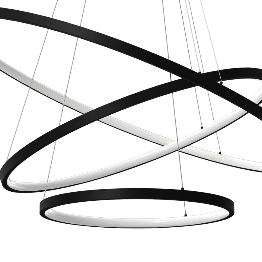 LED Pakabinamas sietynas HOOP LED/93W/230V diametras 60 cm 4000K juoda
