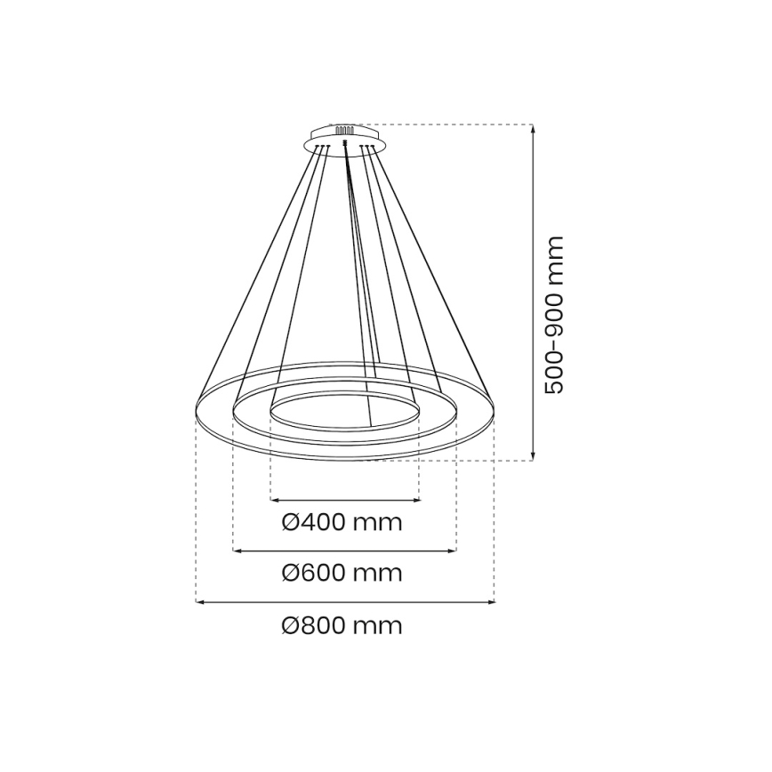 LED Pakabinamas sietynas HOOP LED/93W/230V diametras 60 cm 4000K juoda