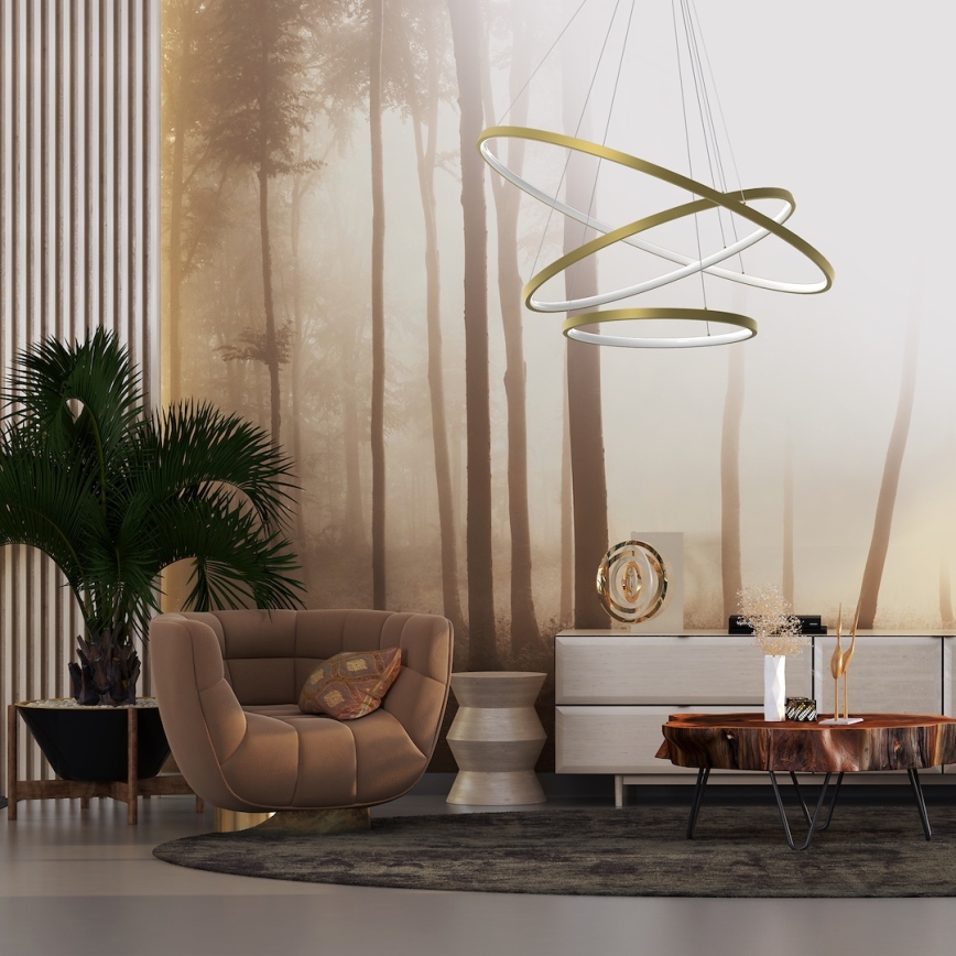LED Pakabinamas sietynas HOOP LED/93W/230V diametras 80 cm 4000K auksas