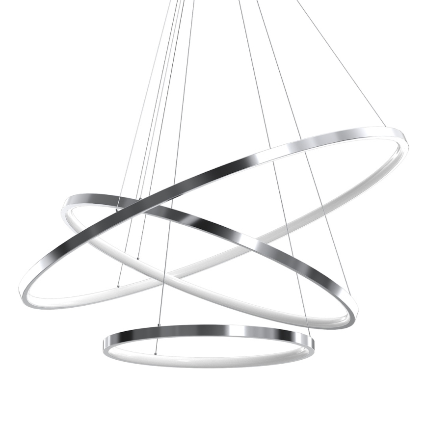 LED Pakabinamas sietynas HOOP LED/93W/230V diametras 80 cm 4000K blizgus chromas