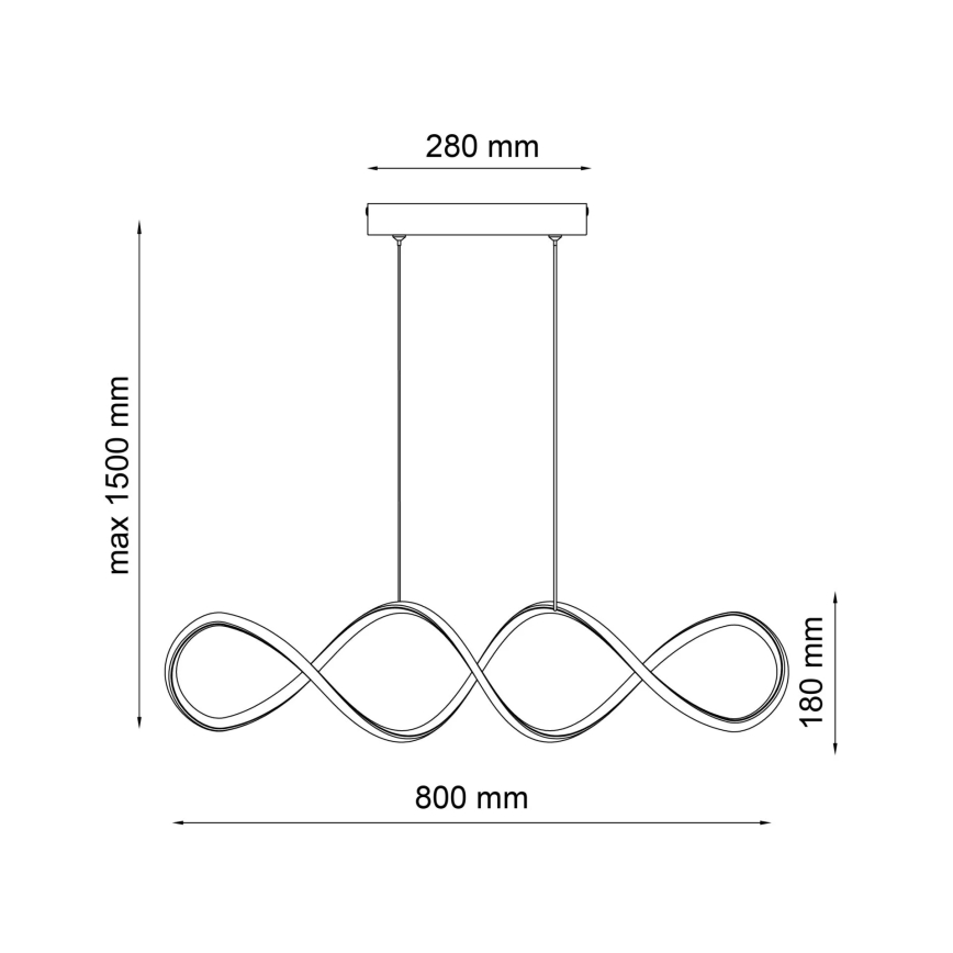 LED Pakabinamas sietynas INFINITO LED/34W/230V juoda