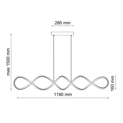 LED Pakabinamas sietynas INFINITO LED/43W/230V juoda