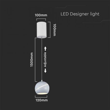 LED Pakabinamas sietynas jutiklinė LED/8,5W/230V 3000K balta