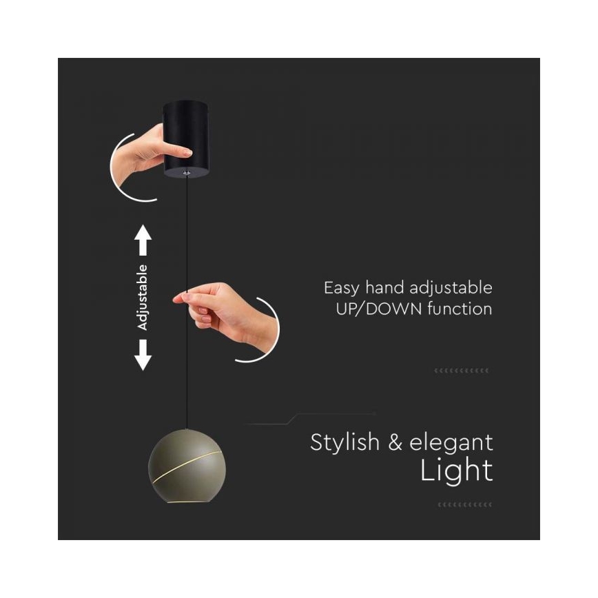 LED Pakabinamas sietynas jutiklinė LED/8,5W/230V 3000K pilka