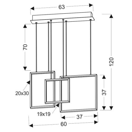 LED Pakabinamas sietynas KEOS LED/36W/230V