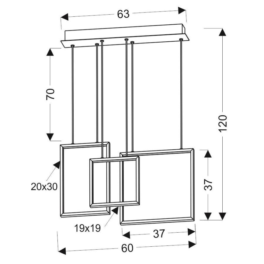 LED Pakabinamas sietynas KEOS LED/36W/230V