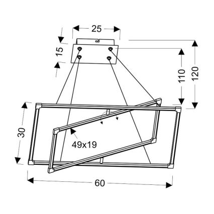 LED Pakabinamas sietynas KSEROS LED/35W/230V