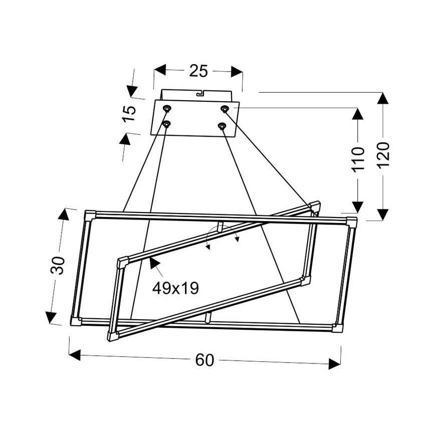 LED Pakabinamas sietynas KSEROS LED/35W/230V
