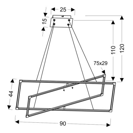 LED Pakabinamas sietynas KSEROS LED/45W/230V