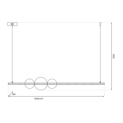 LED Pakabinamas sietynas KUGEL LED/30W/230V juoda