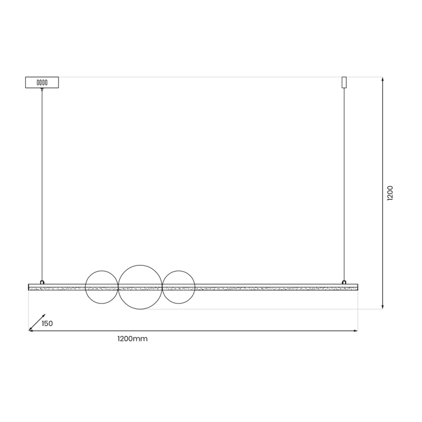 LED Pakabinamas sietynas KUGEL LED/30W/230V juoda