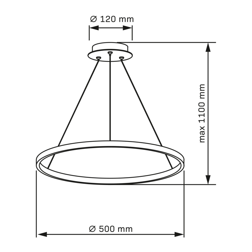 LED Pakabinamas sietynas LEA LED/20W/230V 4000K diametras 50 cm auksas
