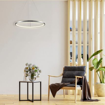 LED Pakabinamas sietynas LEA LED/20W/230V 4000K diametras 50 cm matinis chromas