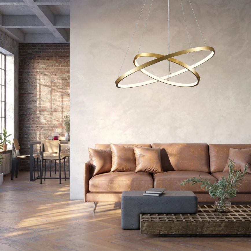 LED Pakabinamas sietynas LEA LED/35W/230V 4000K diametras 60 cm auksas